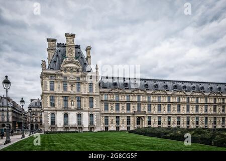 Paris, France, Feb 2020, `Musee des Arts Dcoratifs` the museum occupies the most north-western wing of the Palais du Louvre, known as the Pavillon de Stock Photo